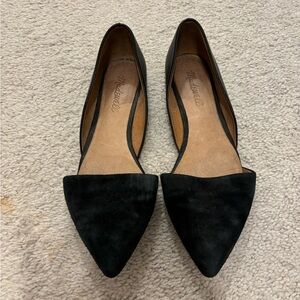Madewell Black leather and suede flats size 6.5